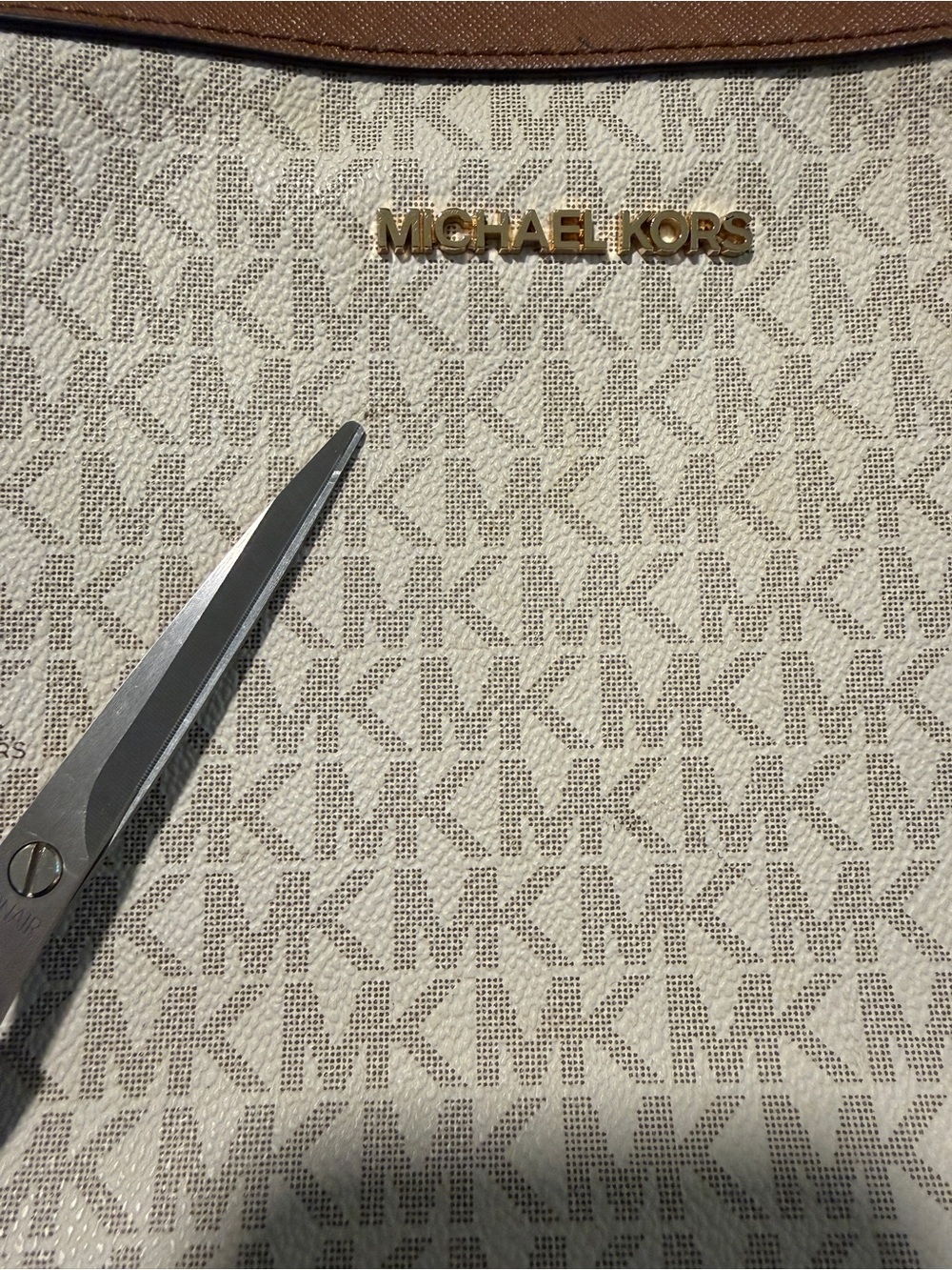 Michael Kors Jet Set Large Logo Print Woven Crossbody Bag Purse w/ wallet - Picture 9 of 11